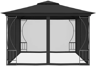 vidaXL Altana ogrodowa z zasłonami, 300x400x265 cm, antracytowa - Altany ogrodowe - miniaturka - grafika 4