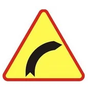 Wyposażenie miejsc publicznych - Znak ostrzegawczy A-1 niebezpieczny zakręt w prawo - miniaturka - grafika 1