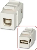 Wtyczki i adaptery - Keystone Lindy USB A/B Double Female module for wall boxes 60555 60555 - miniaturka - grafika 1