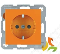 Gniazdka elektryczne - Hager BERKER B.KWADRAT Gniazdo z uziemieniem SCHUKO (zaciski śrubowe) pomarańczowy połysk 41438914 41438914/HAG - miniaturka - grafika 1
