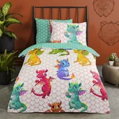 Pościel dla dzieci - Muller Textiles Good Morning Pościel dziecięca DRAGONS, 140x200/220 cm, kolorowa - miniaturka - grafika 1