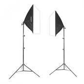 Inne akcesoria studyjne - CineGEN Zestaw 2 lamp światła stałego SOFTBOX 50x50cm 125W 220cm DOUBLE-55182 - miniaturka - grafika 1