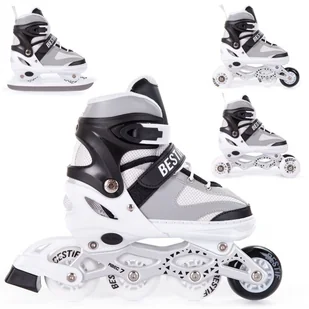 Łyżworolki Regulowane 4w1 Rolki Wrotki Łyżwy 34-37 - Rolki - miniaturka - grafika 3