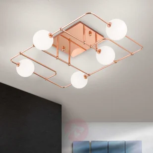 Orion Lampa sufitowa LED Pipes miedziana szklane kule - Lampy sufitowe - miniaturka - grafika 5