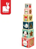 Klocki - Janod Piramida wieża drewniana Baby Forest, - miniaturka - grafika 1