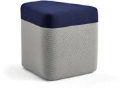 Pufy i podnóżki - AJ Produkty Puf POINT, jasnoszary, ciemnoniebieski - miniaturka - grafika 1