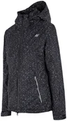 Kurtki narciarskie - 4F damska kurtka narciarska H4Z17 KUDN004 allover czarno biały M - miniaturka - grafika 1