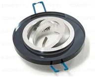 Oprawy, klosze i abażury - KOLORENO Oprawa Halogenowa Led Sufitowa Okrągła Ruchoma Szklana Czarny OS_ORS_CZARNY - miniaturka - grafika 1