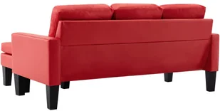vidaXL 3-osobowa sofa z podnóżkiem, czerwona, sztuczna skóra - Narożniki - miniaturka - grafika 5