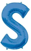 Balony i akcesoria - GoDan Balon foliowy litera S Niebieski 88 cm - miniaturka - grafika 1