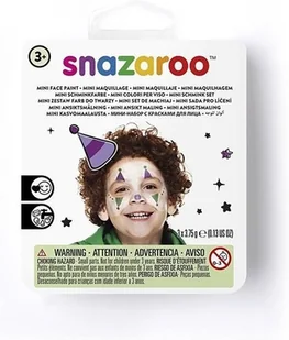 Snazaroo Snazaroo 1172089 mini zestaw do makijażu dla dzieci, 3 kolory do makijażu, kolory: fioletowy, biały, zielony, 1 pędzel, 1 gąbka - Charakteryzacja - miniaturka - grafika 2