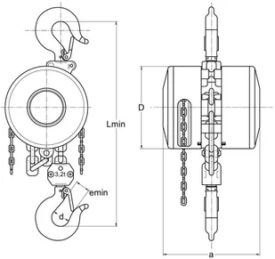 220 Wciągnik łańcuchowy z przekładnią planetarną wysokość podnoszenia 3m udźwig 1 T) 22076993 76993-uniw - Wciągarki - miniaturka - grafika 3