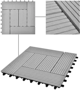 vidaXL Płytki tarasowe WPC (30x30 cm) kolor szary - Podesty i deski tarasowe - miniaturka - grafika 5