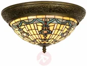 Lampy sufitowe - Clayre&Eef Okrągła lampa sufitowa Kimberly styl Tiffany 38cm - miniaturka - grafika 1