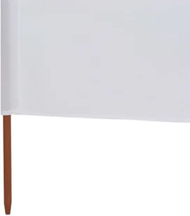 vidaXL Parawan 3-skrzydłowy z tkaniny, 400x80 cm, piaskowy biały vidaXL - Pawilony ogrodowe - miniaturka - grafika 6