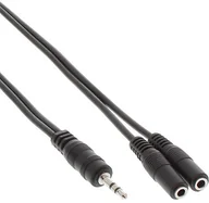 Adaptery i przejściówki - InLine wtyczka jack Y-Kabel, wtyczka jack 3,5 MM na 2 X 3,5 MM JACK, Stereo, czarna, czarny 2 m 99300B - miniaturka - grafika 1