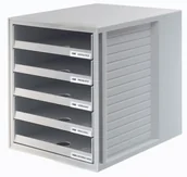 Akcesoria na biurko - Han ZESTAW 5 SZUFLADEK CABINETSET POLISTYREN A4 OTWARTE SZARY HN140111-13 - miniaturka - grafika 1