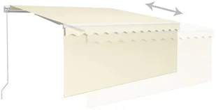 VidaXL Lumarko Ręcznie zwijana markiza z zasłoną, 3x2,5 m, kremowa  3069257 VidaXL - Markizy - miniaturka - grafika 6
