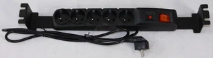 Sabaj-System Listwa Zasilająca do szaf rack 19" 1U Przewód 3m 5 Gniazd Wyłącznik Bezpiecznik czarna 19-0043C 19-0043C - Akcesoria do szaf serwerowych - miniaturka - grafika 2