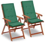 Poduszki ogrodowe - vidaXL Poduszki na krzesła ogrodowe, 2 szt., zielone, 120x50x3 cm - miniaturka - grafika 1