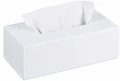 Pudełka i szkatułki - Relaxdays pudełko na chusteczki z bambusa, pudełko na chusteczki z przesuwanym dnem, pudełko na chusteczki higieniczne, wys. x szer. x gł.: 7,5 x 24 x 12 cm, białe - miniaturka - grafika 1