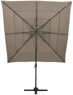 vidaXL 4-poziomowy parasol na aluminiowym słupku, taupe, 250x250 cm 313823 - Parasole ogrodowe - miniaturka - grafika 3