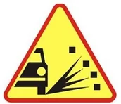 Wyposażenie miejsc publicznych - Znak ostrzegawczy A-28 Sypki żwir - miniaturka - grafika 1