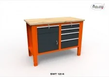 Malow Stół narzędziowy SWT 12/04 "DWÓJKA" do warsztatu blat drewniany SWT12/04 - Stoły warsztatowe - miniaturka - grafika 2