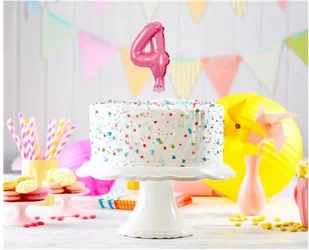 GO Balon foliowy cyfra 4 różowa - 13 cm BC-5RO4 - Balony i akcesoria - miniaturka - grafika 2