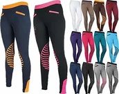 Bryczesy - HKM SPORTS EQUIPMENT Legginsy jeździeckie - Starlight - silikonowe obszycie kolan, ciemnoszare/piaskowe, 158/164 9228-9317-1555 - miniaturka - grafika 1