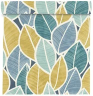 Tapety - Rasch Tapeta Liście 480139 niebiesko-żółta winylowa na flizelinie - miniaturka - grafika 1