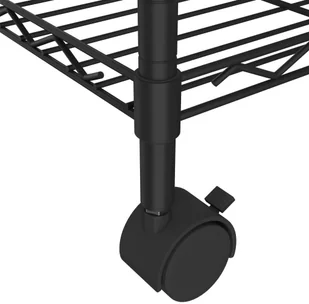 vidaXL 3-poziomowy regał na kółkach, 60x35x81 cm, czarny, 150 kg 324626 - Szafy i regały magazynowe - miniaturka - grafika 6