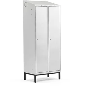 AJ Produkty Szafa ubraniowa ze skośnym daszkiem, na nóżkach - Szafki BHP AJ Produkty Szafa ubraniowa ze skośnym daszkiem, na nóżkach - Szafki BHP - miniaturka - grafika 9