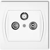 Gniazdka elektryczne - Karlik LOGO Gniazdo abonenckie RTV-SAT końcowe 1,5dB LGS, kolor biały LGS - miniaturka - grafika 1