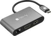 Stacje dokujące i replikatory portów - Techly Stacja/replikator USB-C multiport adapter &gt HDMI/VGA/RJ45/2x USB-A/USB-C PD/MicroSD/SD 106169 - miniaturka - grafika 1