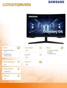 Samsung Odyssey G5 (LC27G55TQWUXEN) - Monitory - miniaturka - grafika 8
