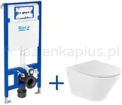 Miski WC - Roca Gap Round zestaw wc stelaż + miska + deska biały A893104470 A893104470 - miniaturka - grafika 1