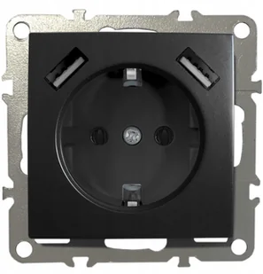 Quadra Gniazdko Schuko Podtynkowe 2X Usb 230V 2.1A - Gniazdka elektryczne - miniaturka - grafika 2
