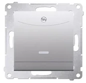 Wyłączniki światła i elektryczne - Kontakt Kontakt_Simon Łącznik hotelowy podwójny z podświetleniem (moduł) srebrny mat Tylko do ramek S54 PREMIUM. Wymagane jest zastosowanie przekaźnika/stycznika DWH2.01/43 - miniaturka - grafika 1