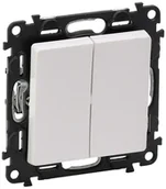 Wyłączniki światła i elektryczne - Legrand Legrand 752105 - Włącznik podwójny VALENA LIFE Nr.5 250V/10A biały - miniaturka - grafika 1