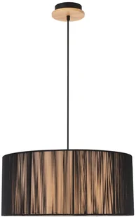 LUNO Lampa Wisząca Kioto LUNO styl ekologiczny drewno,pcv czarny 50103218 - Lampy sufitowe - miniaturka - grafika 2