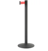 Wyposażenie miejsc publicznych - AJ Taśmowy system wygrodzeniowy 3650 mm czarny niebieska taśma 312403 - miniaturka - grafika 1