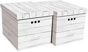 Pudła i kartony archiwizacyjne - Pudło dekoracyjne XL deska biała 2 szt. 8235307 - miniaturka - grafika 1