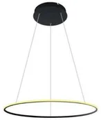 Lampy sufitowe - Mdeco LAMPA wisząca SLIM/000054/3000/B MDECO okrągła OPRAWA metalowy ZWIS LED 56W 3000K ring czarny - miniaturka - grafika 1