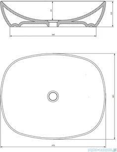 Omnires Portland 47x38,5 cm biały połysk PORTLAND475BP - Umywalki - miniaturka - grafika 2