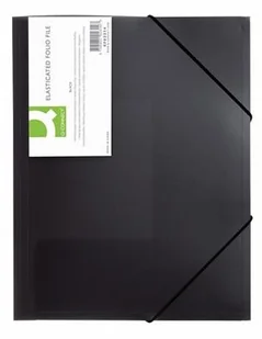 Q-Connect Teczka z gumką , PP, A4, transparentna czarna KF02314 - Teczki i skoroszyty - miniaturka - grafika 3