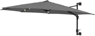 vidaXL Parasol ścienny z LED, na metalowym słupku, 300 cm, antracytowy vidaXL - Parasole ogrodowe - miniaturka - grafika 5