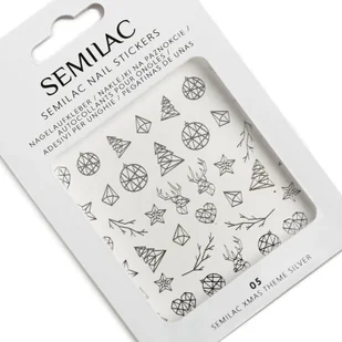 Semilac świąteczne naklejki wodne XMAS SILVER 05 - Ozdoby do paznokci - miniaturka - grafika 2