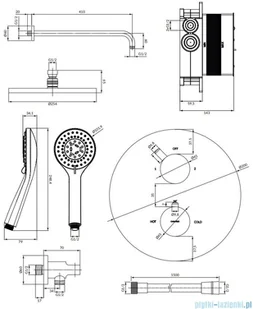 Omnires Y system prysznicowy podtynkowy termostatyczny chrom SYSYT05CR | - Baterie umywalkowe - miniaturka - grafika 2