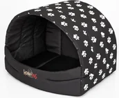 Legowiska dla psów - Hobbydog Budka Suflera Czarna w łapki R2 - miniaturka - grafika 1